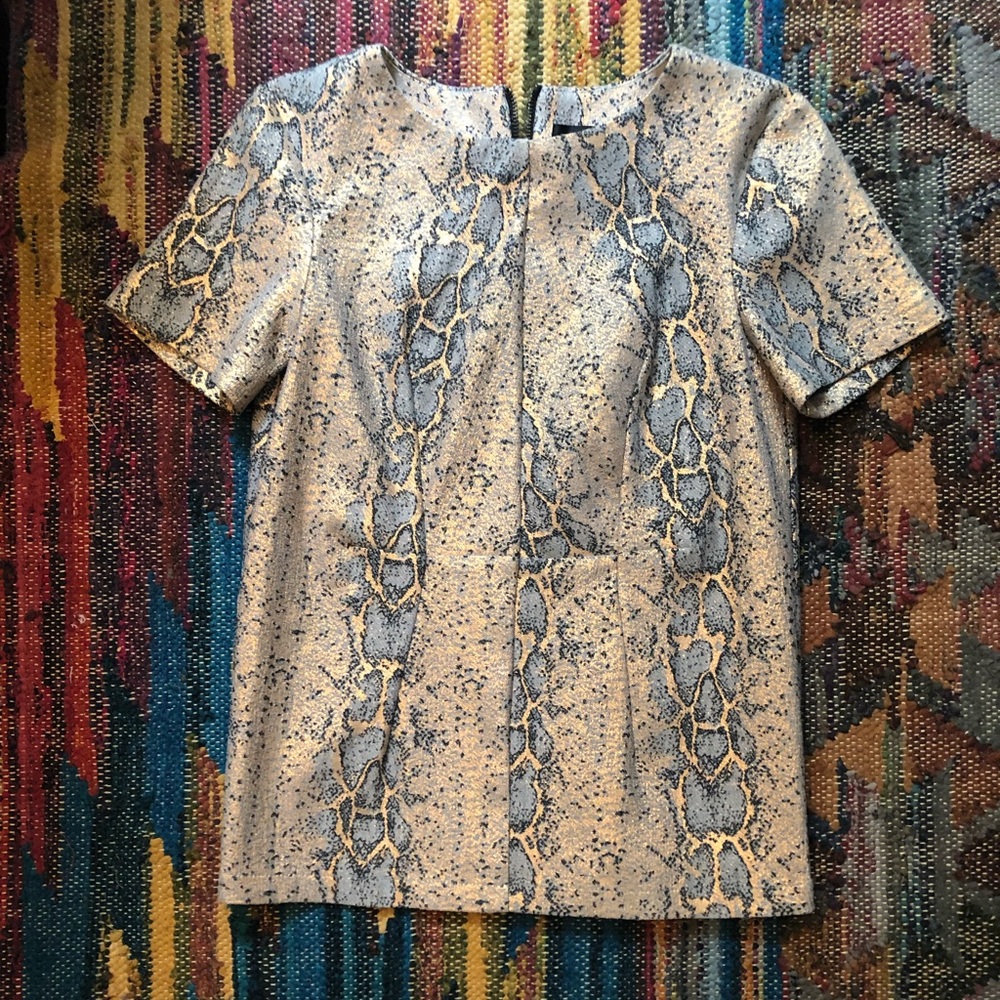 TOPSHOP shimmer gold and silver snake blouse - 2